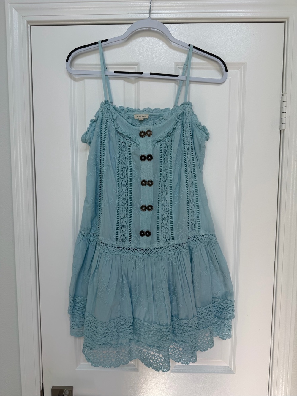Pilcro Light Blue Crochet-Detail Sundress